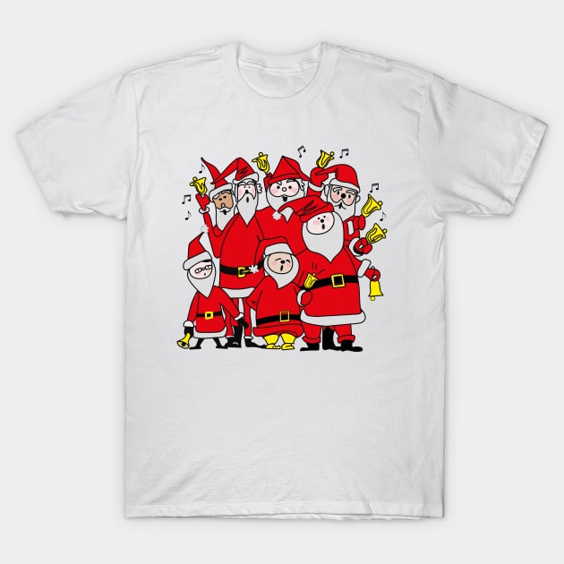 Santa Claus Choir Singing Christmas Song T-Shirt by oknoki